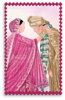 Bride and Groom Varmala Ceremony Stamp